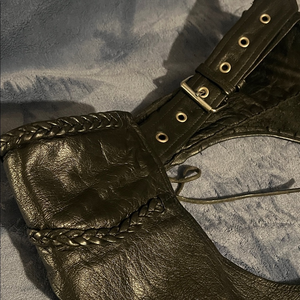 Black Leather Chaps. Leather King. - Picture 2 of 8
